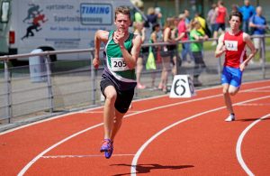 Daniel nach dem Startschuss über 400 m